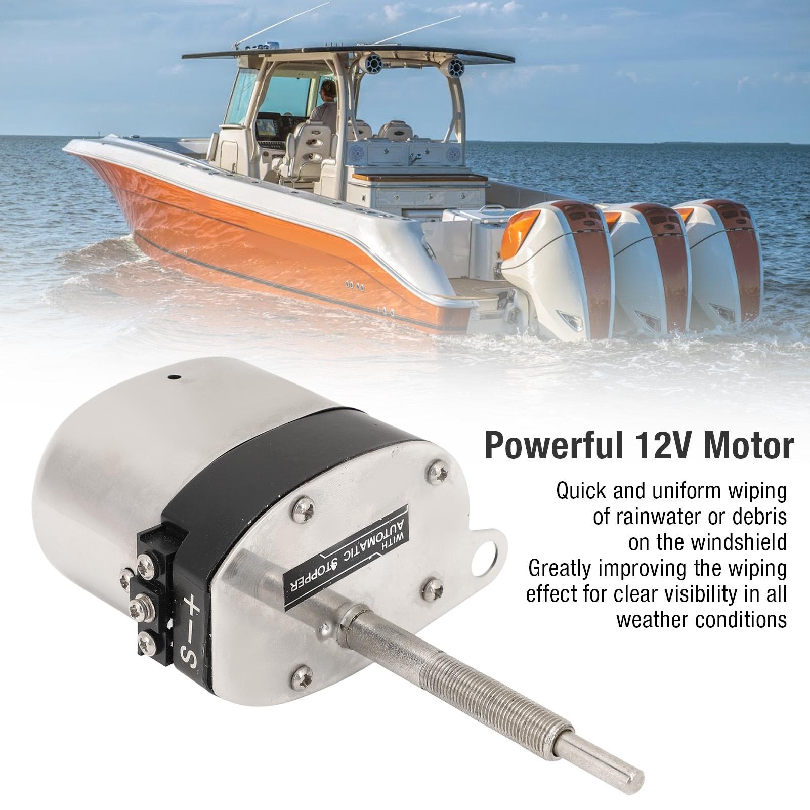 Electric Motor Windshield Wipe - Fishing Boat Outboard Motor 评论和价格