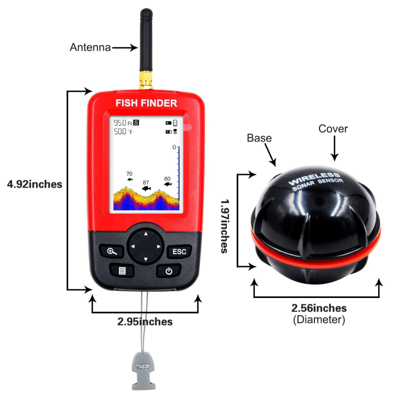 Display Portable fish finder e - Fishing Boat Depth Finder 评论和价格