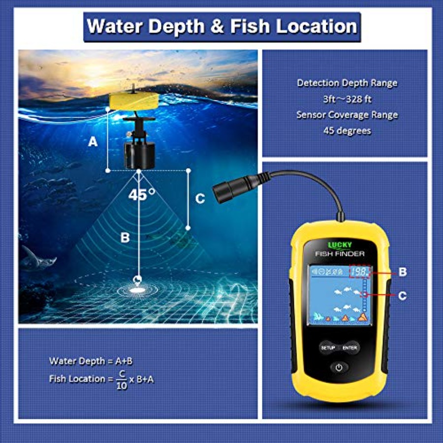 Kayak Portable Fish Depth Find - Fishing Boat Depth Finder 评论和价格
