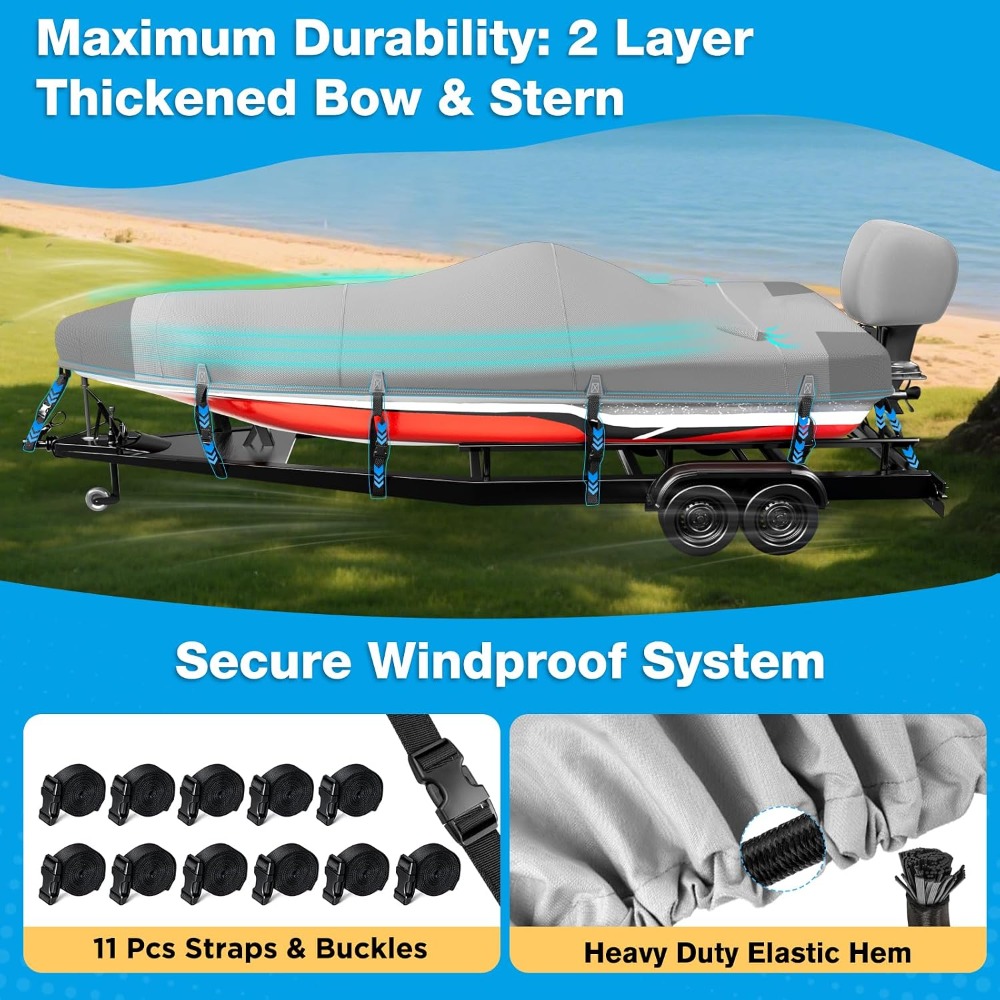 Boat Cover 20-22ft, 1200D Wate - Fishing Boat Cover 评论和价格