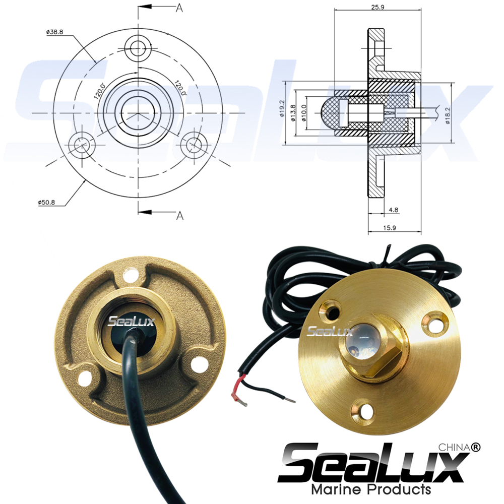 Sealux Brass drain plug LED li - Fishing Boat Navigation Light 评论和价格