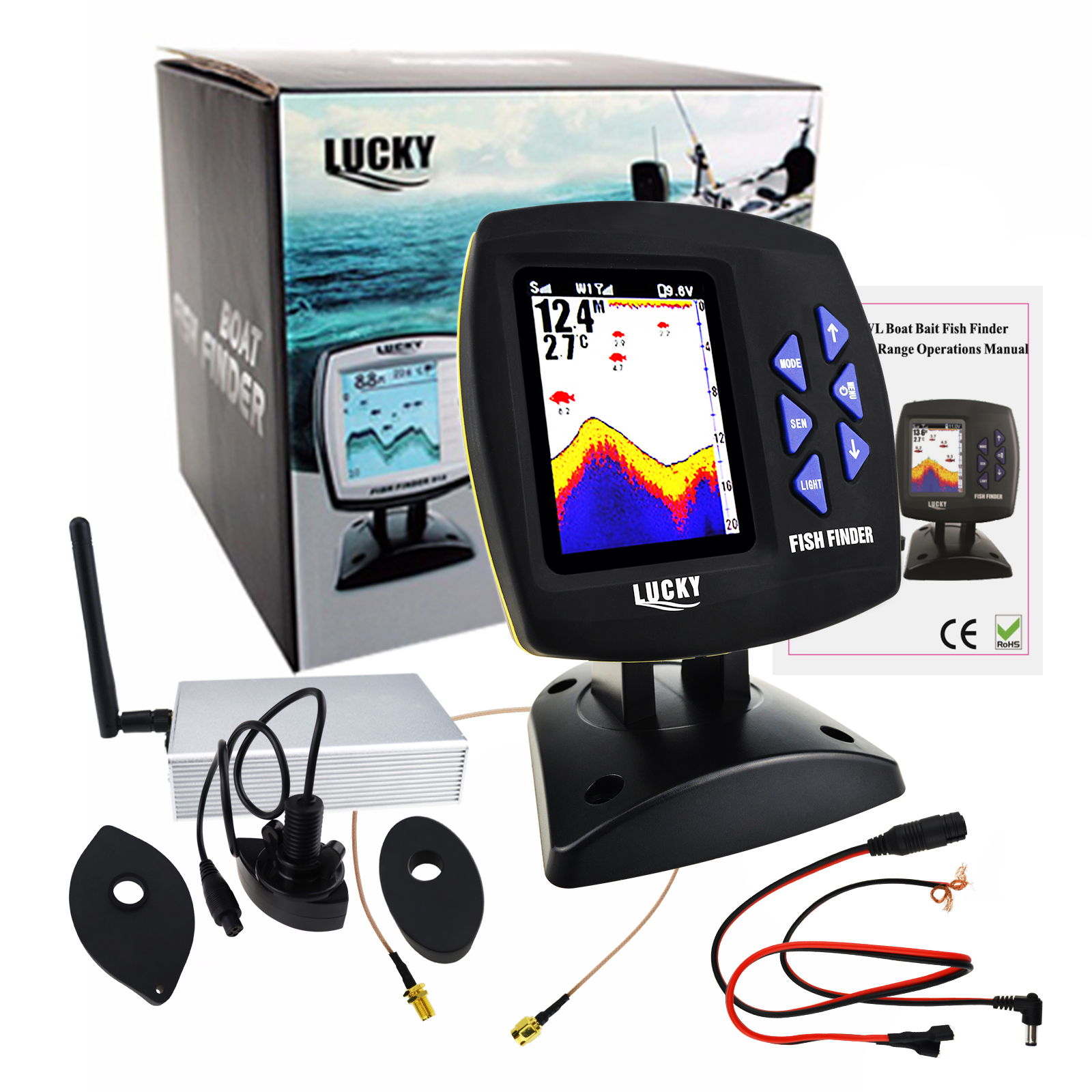 LUCKY Fishfinder 300m/ 980ft F - Fishing Boat Depth Finder 评论和价格