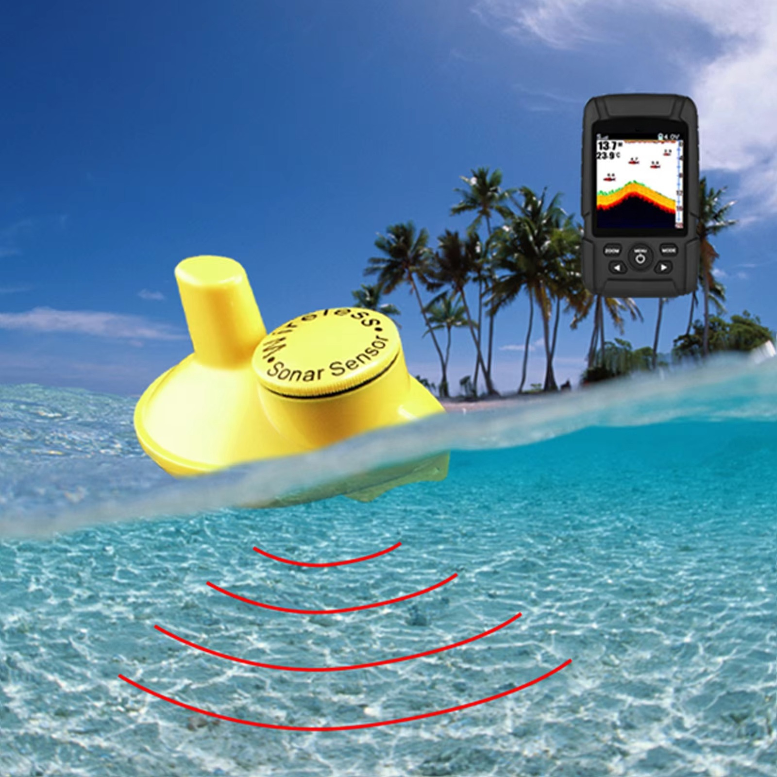 2-in-1 Wireless & Wired Fish F - Fishing Boat Depth Finder 评论和价格