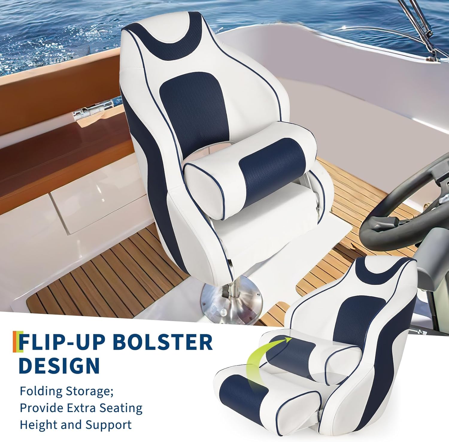 High Back Boat Seat with Flip- - Fishing Boat Aluminum 评论和价格