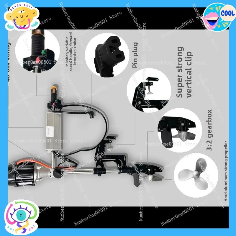 12V 24V 48V 60V 72V Brushless  - Fishing Boat Outboard Motor 评论和价格