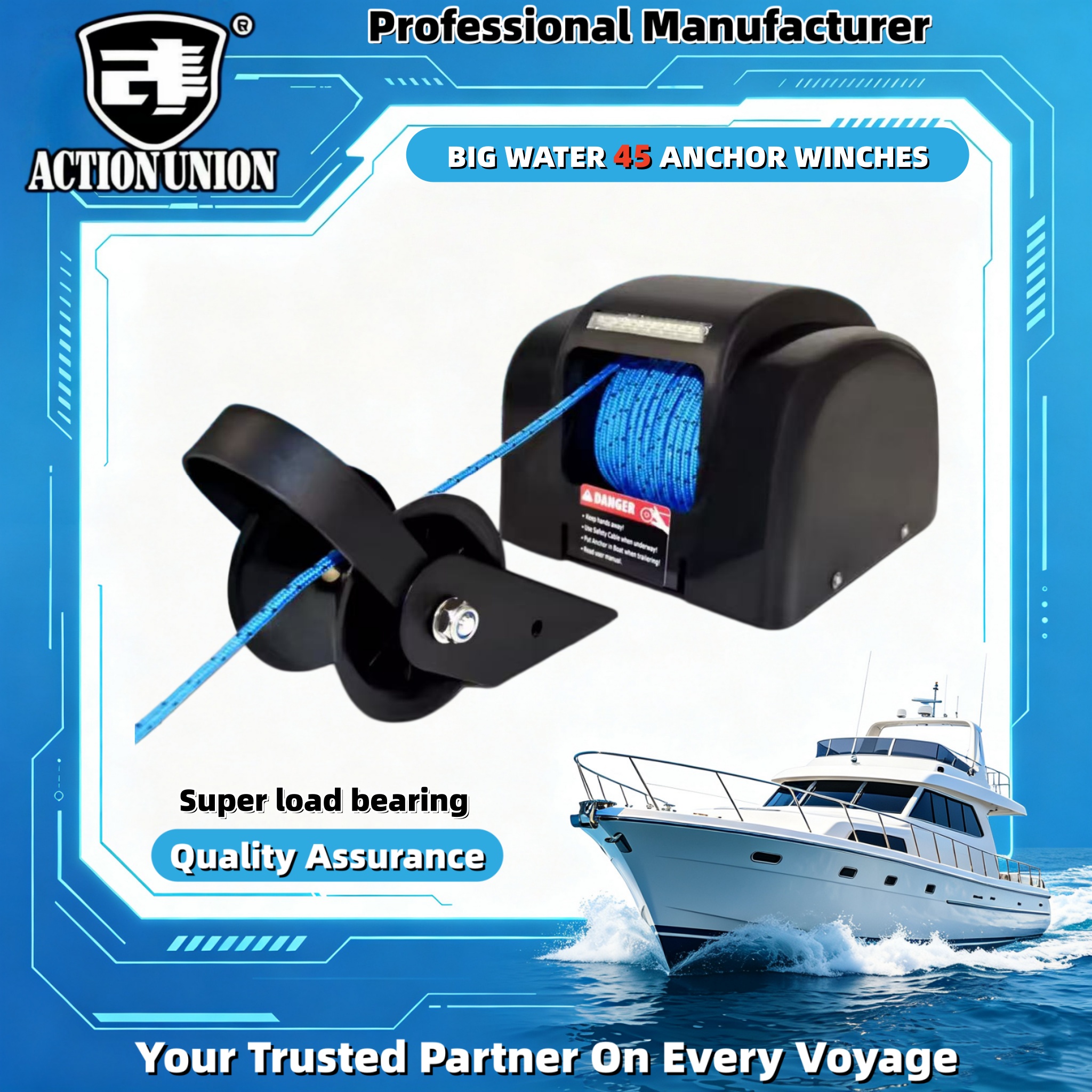 Electric anchor winch 12V, sui - Fishing Boat Steering Wheel 评论和价格