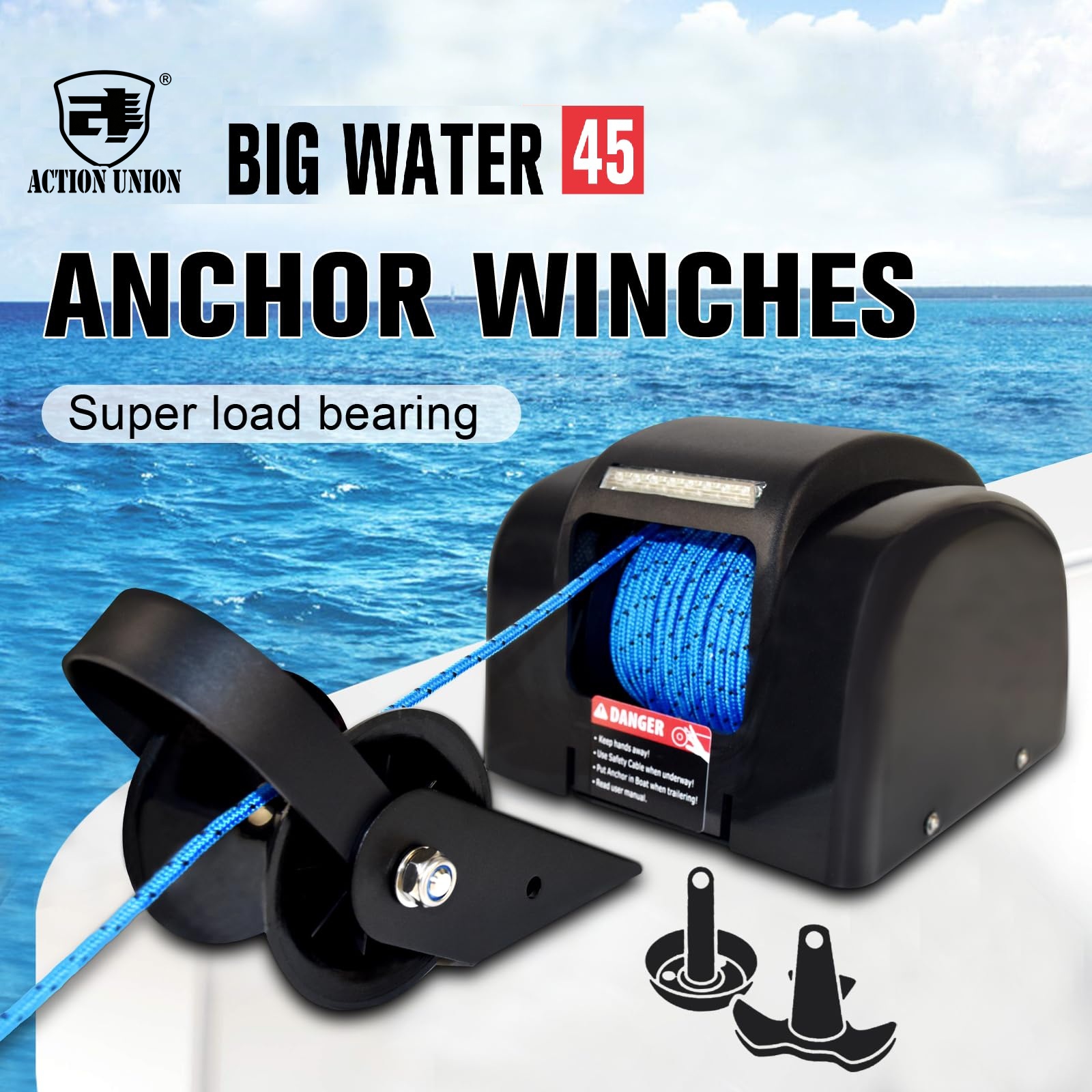 Electric anchor winch 12V, sui - Fishing Boat Steering Wheel 评论和价格
