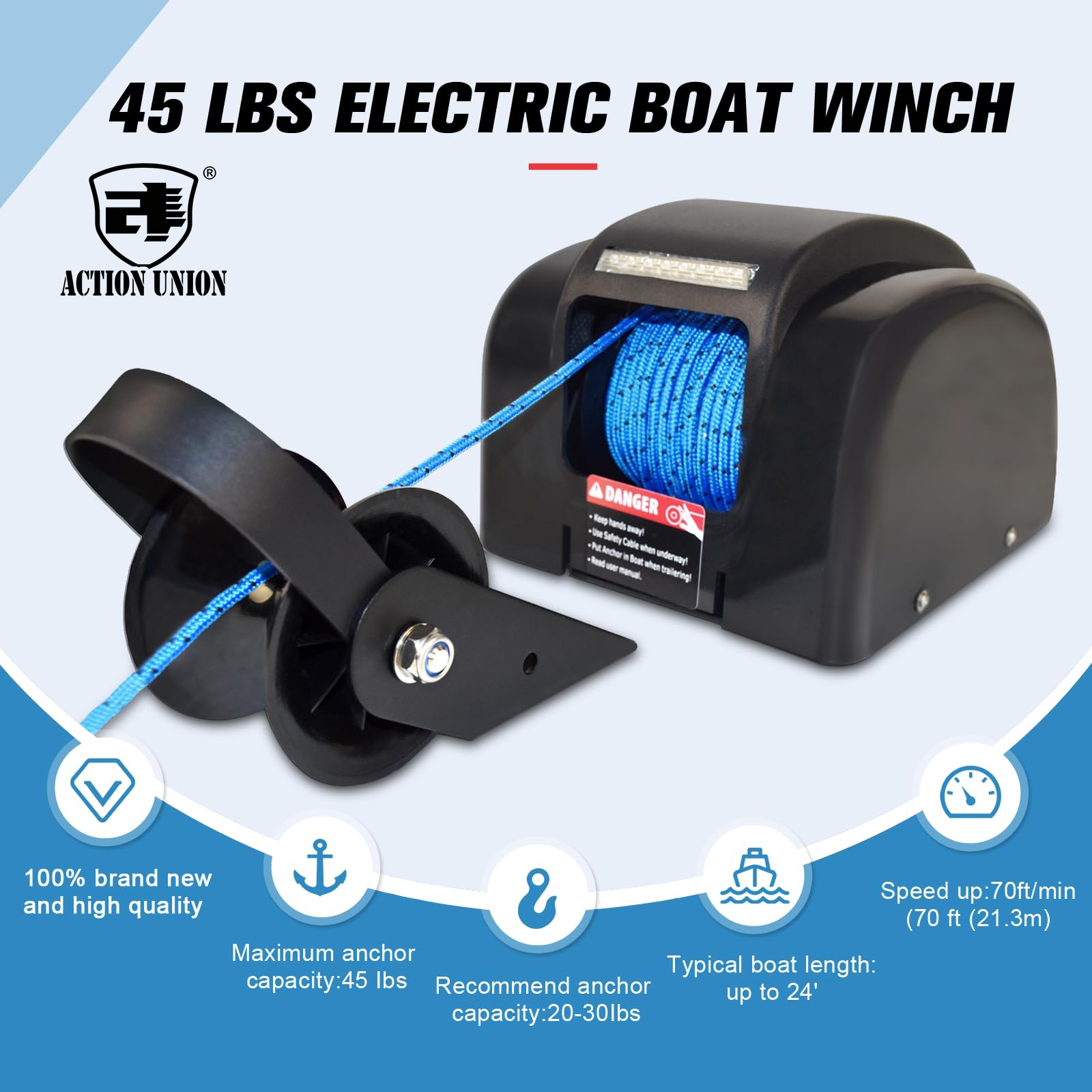 Electric anchor winch 12V, sui - Fishing Boat Steering Wheel 评论和价格