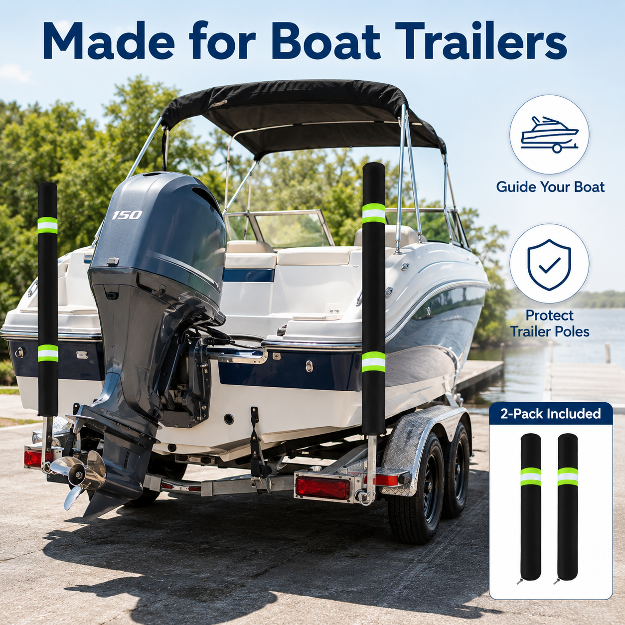 2Pcs Boat Trailer Guide Pole C - Fishing Boat Cover 评论和价格